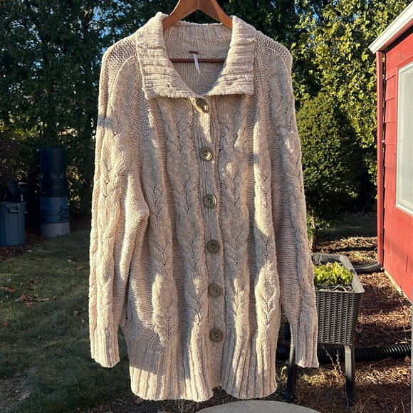 Free People Bonfire cable knit sweater - Picture 1 of 6